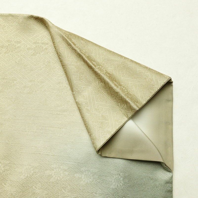 付け下げ 正絹 その他の柄 袷仕立て 身丈156cm 裄丈65.5cm 刺繍 金糸 フォーマル 着物 緑・うぐいす色_画像16