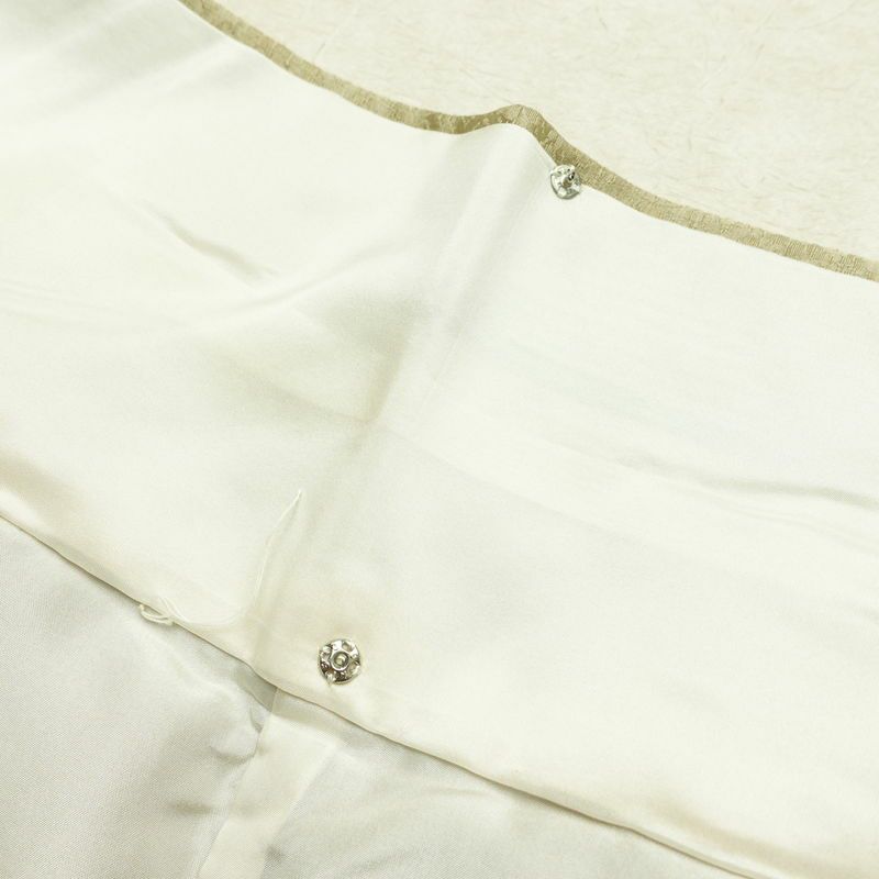 付け下げ 正絹 その他の柄 袷仕立て 身丈156cm 裄丈65.5cm 刺繍 金糸 フォーマル 着物 緑・うぐいす色_画像20