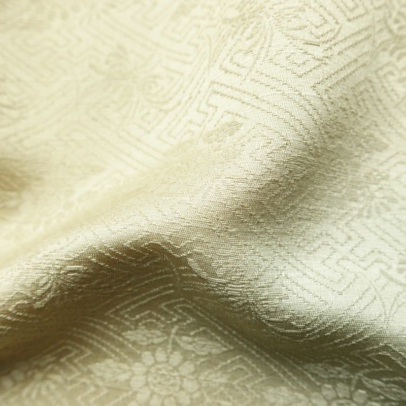 付け下げ 正絹 その他の柄 袷仕立て 身丈156cm 裄丈65.5cm 刺繍 金糸 フォーマル 着物 緑・うぐいす色_画像21