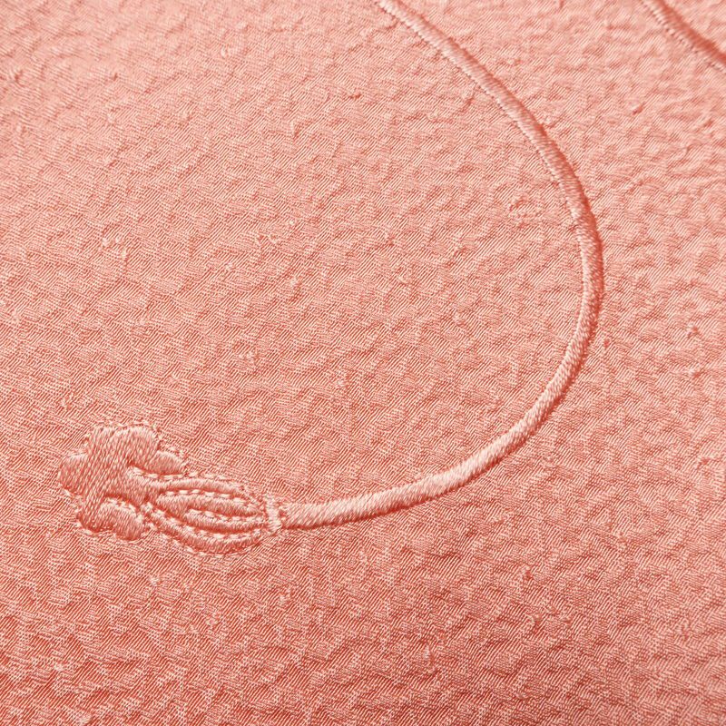 付け下げ 美品 堅牢染 ケミカル刺繍 しつけ糸付き 一つ紋付き 正絹 古典柄 袷仕立て 身丈160cm 裄丈62.5cm 刺繍 フォーマル 着物 ピンク_画像8