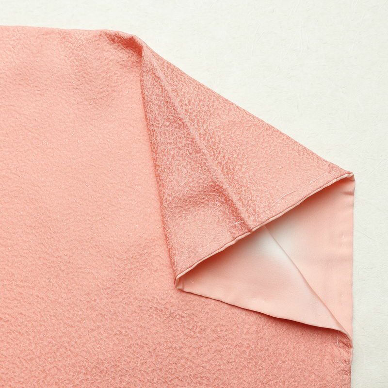 付け下げ 美品 堅牢染 ケミカル刺繍 しつけ糸付き 一つ紋付き 正絹 古典柄 袷仕立て 身丈160cm 裄丈62.5cm 刺繍 フォーマル 着物 ピンク_画像15