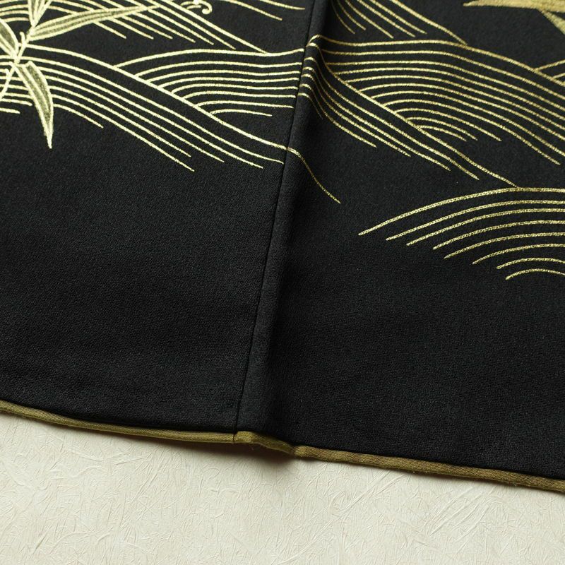 訪問着 良品 ろうけつ染め 正絹 木の葉・植物柄 袷仕立て 身丈173cm 裄丈69.5cm 箔 金彩 フォーマル 着物 グレー_画像14