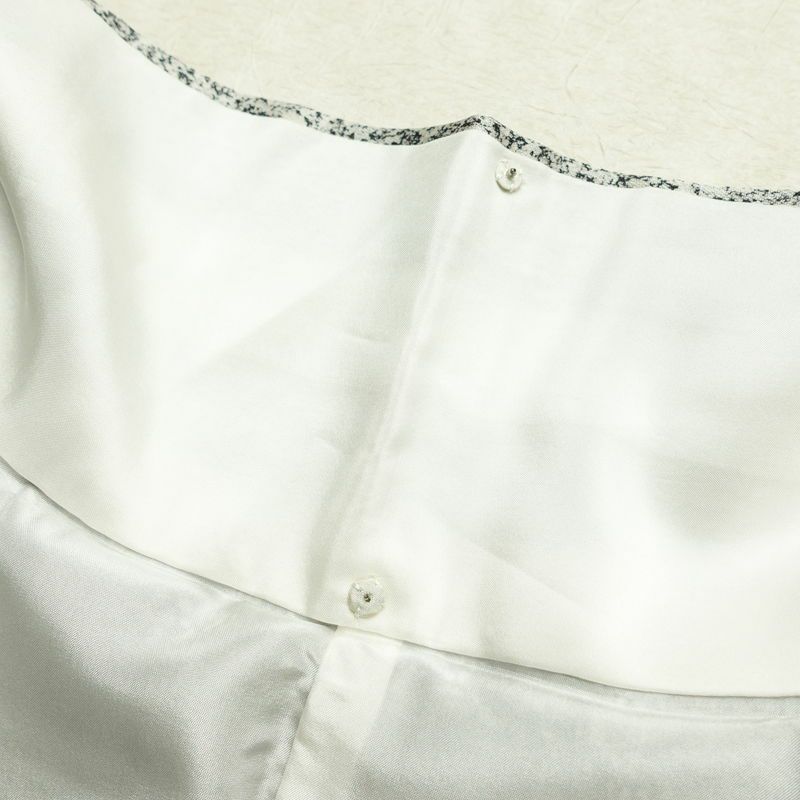 訪問着 良品 ろうけつ染め 正絹 木の葉・植物柄 袷仕立て 身丈173cm 裄丈69.5cm 箔 金彩 フォーマル 着物 グレー_画像21