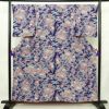 小紋 良品 縮緬 総柄 正絹 袷仕立て 身丈158cm 裄丈67.5cm 着物 青・紺_画像1