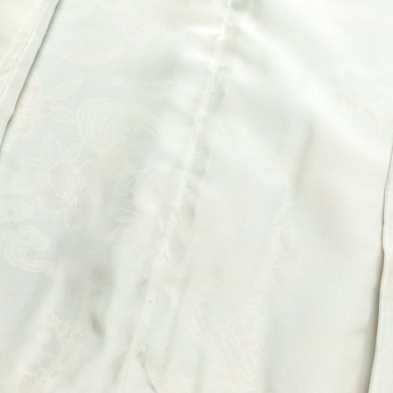 小紋 良品 縮緬 総柄 正絹 袷仕立て 身丈158cm 裄丈67.5cm 着物 青・紺_画像18