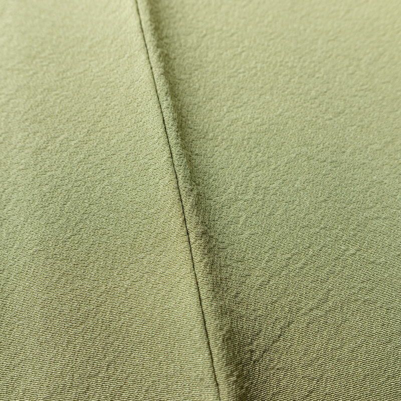 付け下げ 落款入り 縮緬 絞り 一つ紋付き 正絹 木の葉・植物柄 袷仕立て 身丈161.5cm 裄丈64.5cm 金彩 フォーマル 着物 黄・黄土色_画像12