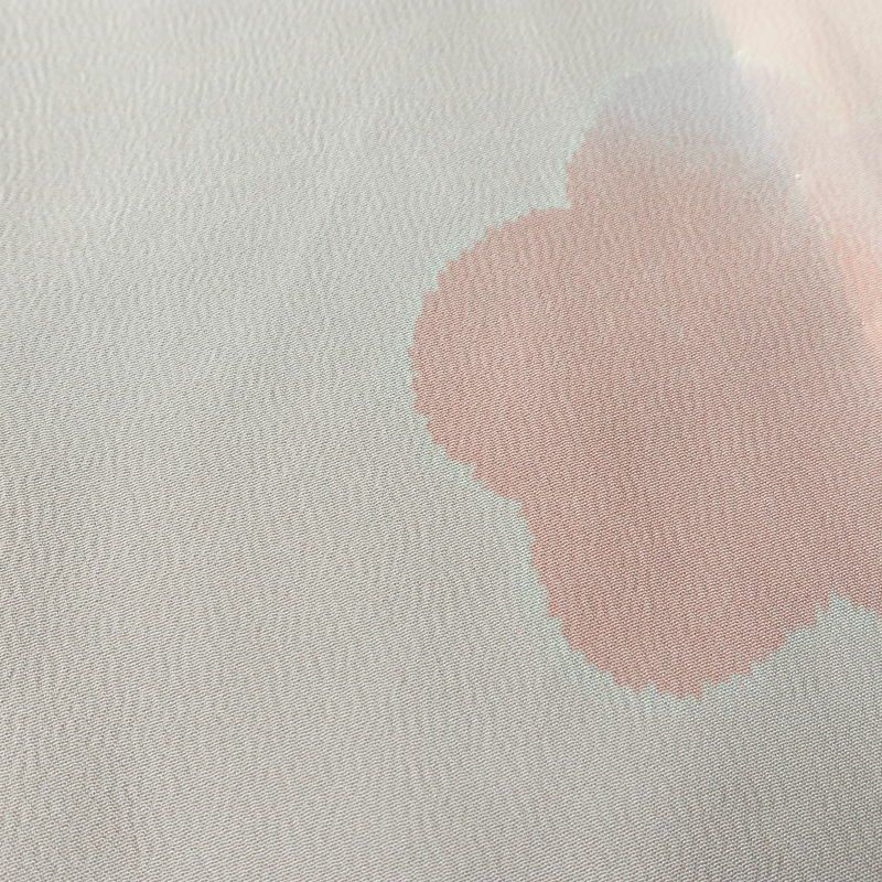 長襦袢 美品 しつけ糸付き 縮緬 正絹 花柄 袖無双・胴抜き 身丈134.5cm 裄丈65.5cm ピンク_画像7