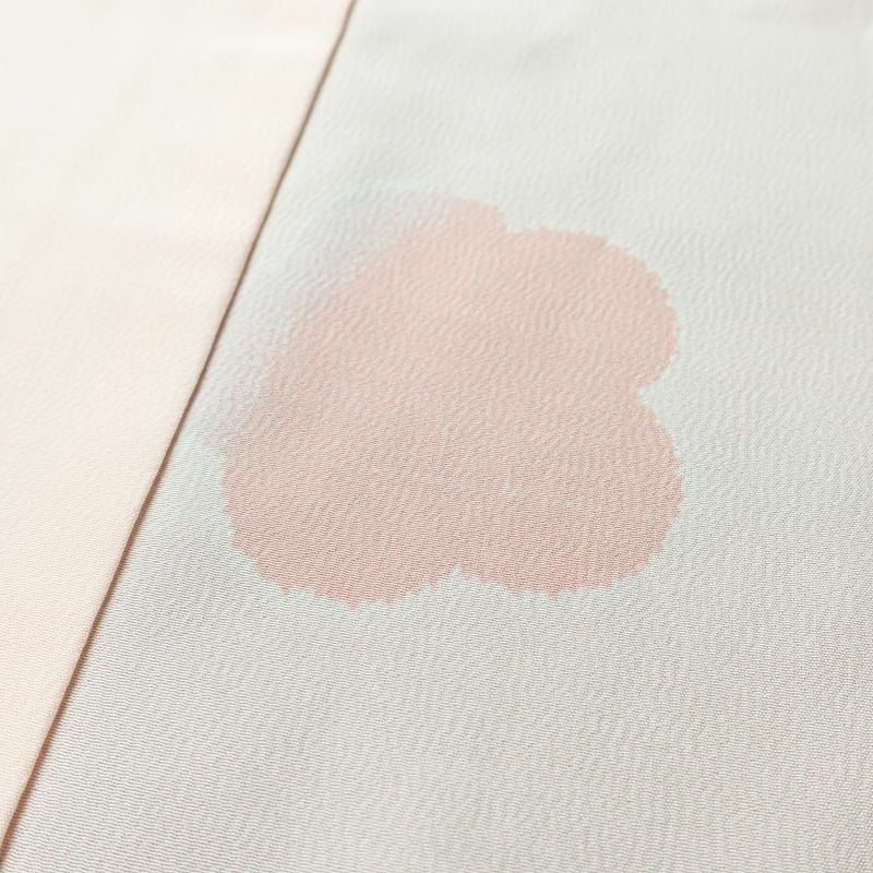 長襦袢 美品 しつけ糸付き 縮緬 正絹 花柄 袖無双・胴抜き 身丈134.5cm 裄丈65.5cm ピンク_画像8