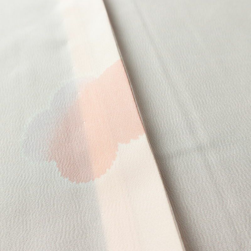 長襦袢 美品 しつけ糸付き 縮緬 正絹 花柄 袖無双・胴抜き 身丈134.5cm 裄丈65.5cm ピンク_画像9