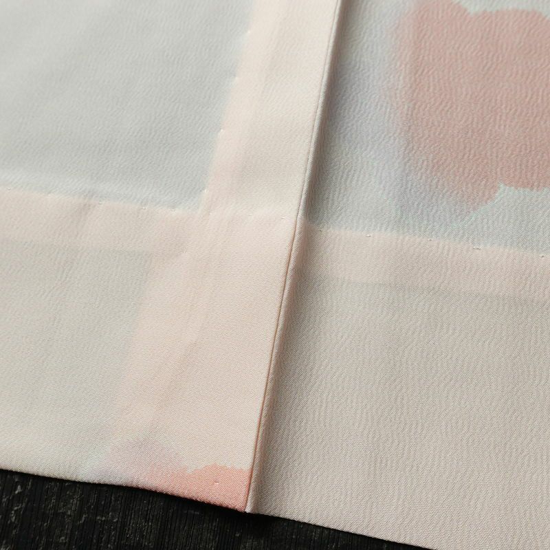 長襦袢 美品 しつけ糸付き 縮緬 正絹 花柄 袖無双・胴抜き 身丈134.5cm 裄丈65.5cm ピンク_画像10