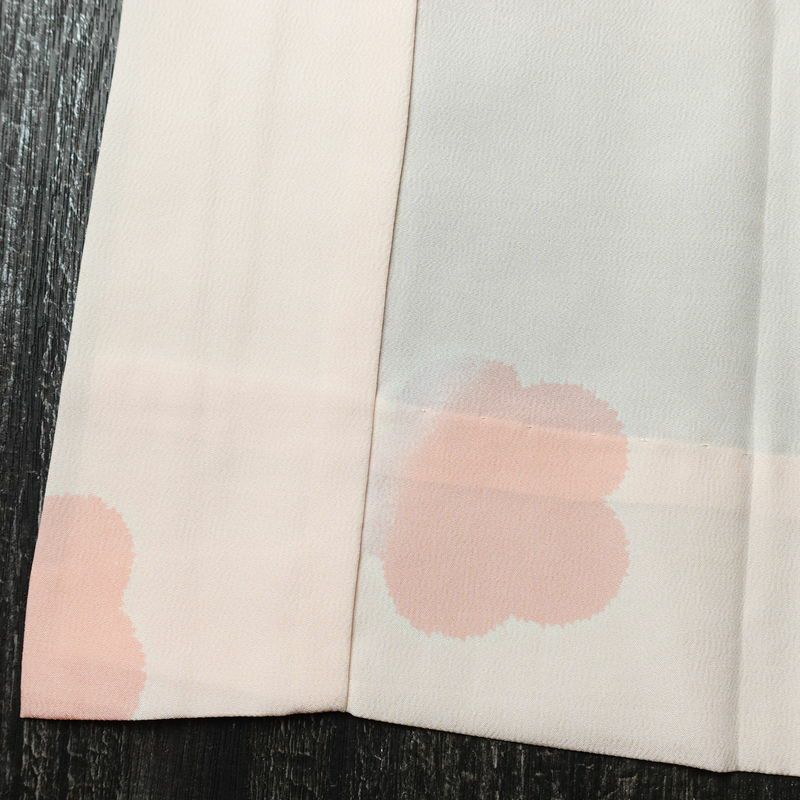 長襦袢 美品 しつけ糸付き 縮緬 正絹 花柄 袖無双・胴抜き 身丈134.5cm 裄丈65.5cm ピンク_画像11