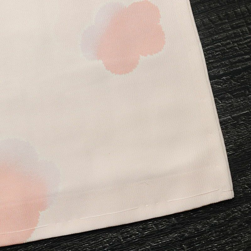 長襦袢 美品 しつけ糸付き 縮緬 正絹 花柄 袖無双・胴抜き 身丈134.5cm 裄丈65.5cm ピンク_画像14