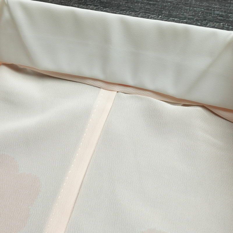 長襦袢 美品 しつけ糸付き 縮緬 正絹 花柄 袖無双・胴抜き 身丈134.5cm 裄丈65.5cm ピンク_画像18