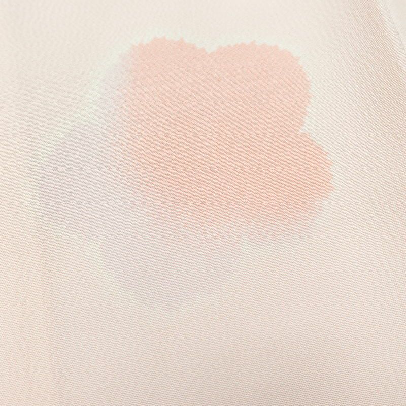 長襦袢 美品 しつけ糸付き 縮緬 正絹 花柄 袖無双・胴抜き 身丈134.5cm 裄丈65.5cm ピンク_画像19