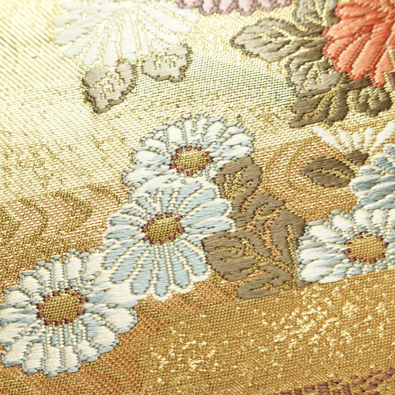 袋帯 六通柄 フォーマル用 正絹 古典柄 箔 帯 金・銀_画像4