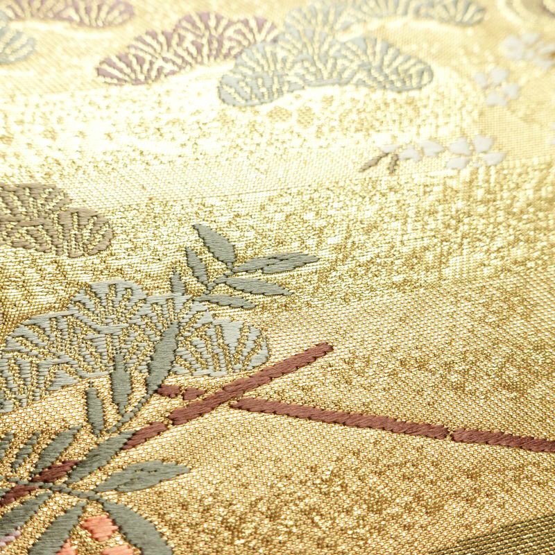 袋帯 六通柄 フォーマル用 正絹 古典柄 箔 帯 金・銀_画像6