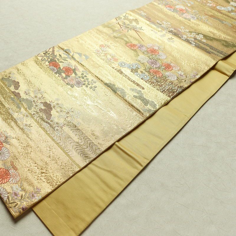 袋帯 六通柄 フォーマル用 正絹 古典柄 箔 帯 金・銀_画像8