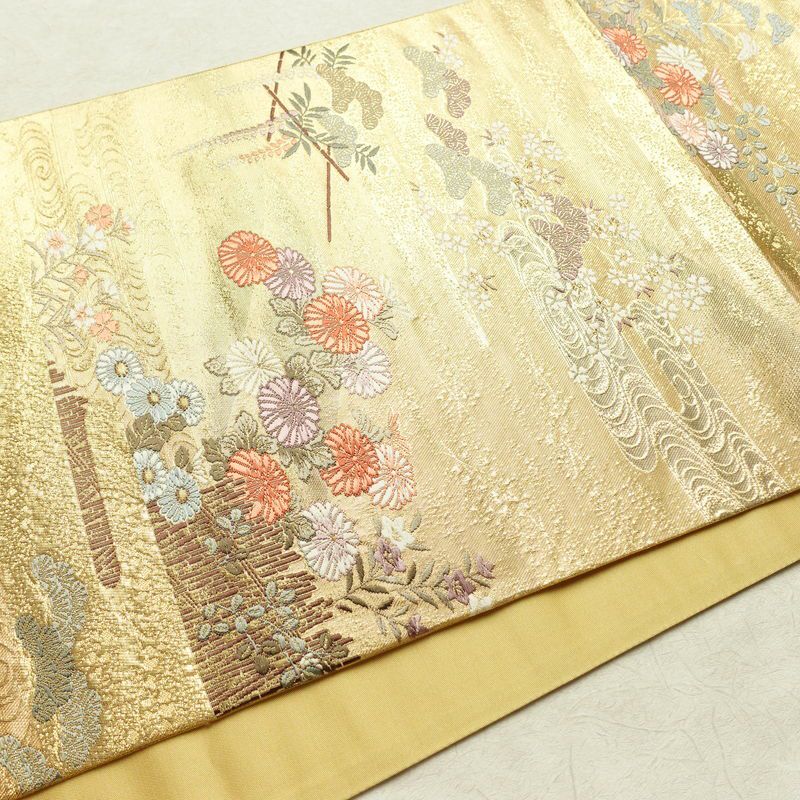 袋帯 六通柄 フォーマル用 正絹 古典柄 箔 帯 金・銀_画像11