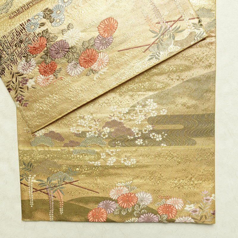 袋帯 六通柄 フォーマル用 正絹 古典柄 箔 帯 金・銀_画像13