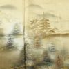 付け下げ 正絹 風景柄 袷仕立て 身丈157cm 裄丈65.5cm 箔 金彩 金糸 フォーマル 着物 ベージュ_画像6