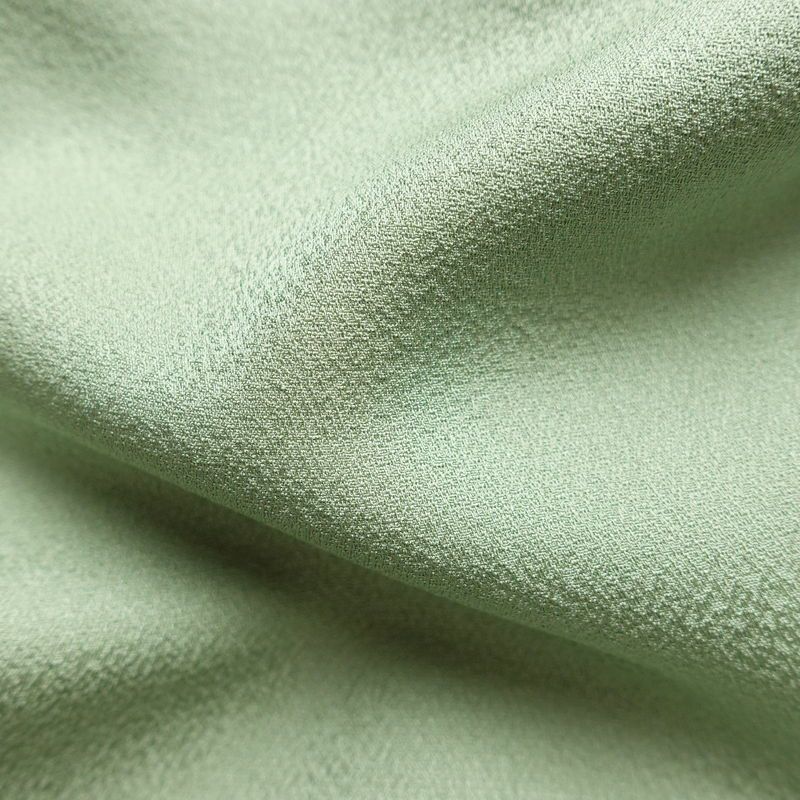 付け下げ 美品 しつけ糸付き 正絹 木の葉・植物柄 袷仕立て 身丈158cm 裄丈65cm 刺繍 共八掛 フォーマル 着物 緑・うぐいす色_画像20