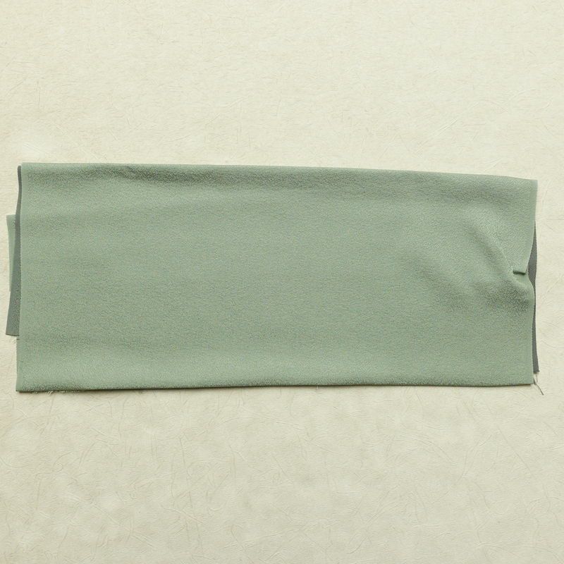 付け下げ 美品 しつけ糸付き 正絹 木の葉・植物柄 袷仕立て 身丈158cm 裄丈65cm 刺繍 共八掛 フォーマル 着物 緑・うぐいす色_画像21