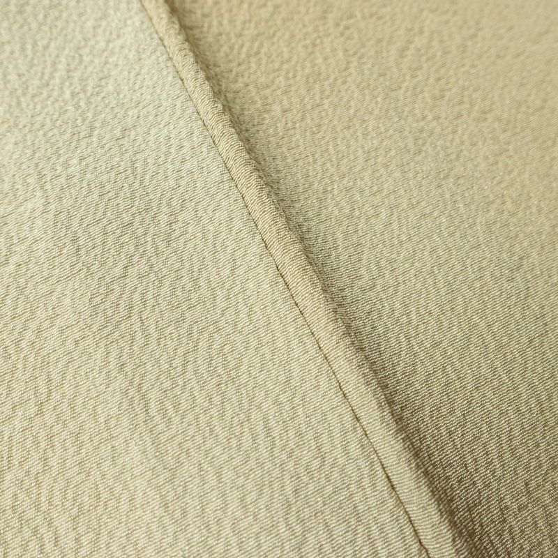 単衣 色無地 良品 縮緬 一つ紋付き 正絹 その他の柄 単衣仕立て 身丈160cm 裄丈66.5cm フォーマル 着物 ぼかし ベージュ_画像8