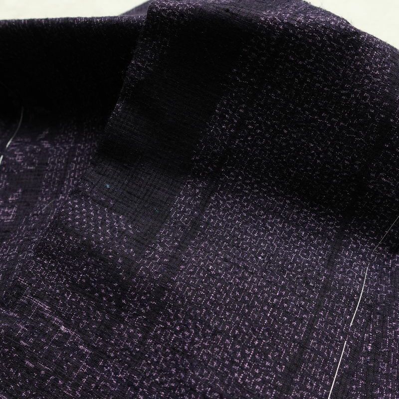 紬 美品 しつけ糸付き 正絹 縞柄・線柄 袷仕立て 身丈158cm 裄丈64cm 着物 紫・藤色_画像17