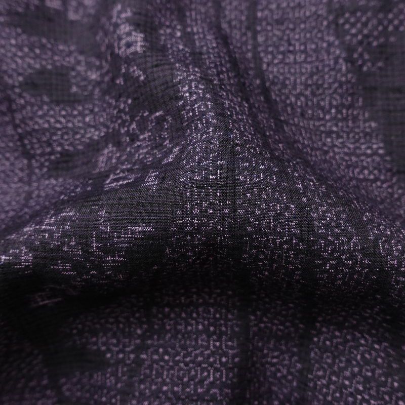 紬 美品 しつけ糸付き 正絹 縞柄・線柄 袷仕立て 身丈158cm 裄丈64cm 着物 紫・藤色_画像21