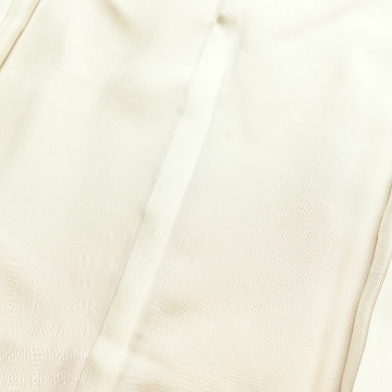 付け下げ 良品 落款入り 金駒刺繍 正絹 古典柄 袷仕立て 身丈163cm 裄丈66.5cm 箔 刺繍 金彩 フォーマル 着物 扇子 黄・黄土色_画像19