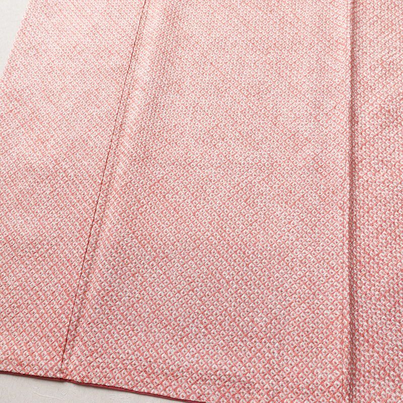 小紋 良品 絞り 総絞り 正絹 古典柄 袷仕立て 身丈172cm 裄丈69cm 着物 ピンク_画像4