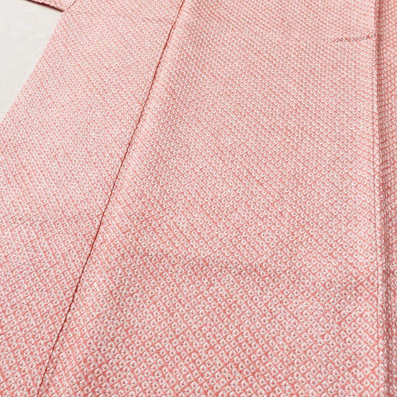 小紋 良品 絞り 総絞り 正絹 古典柄 袷仕立て 身丈172cm 裄丈69cm 着物 ピンク_画像5