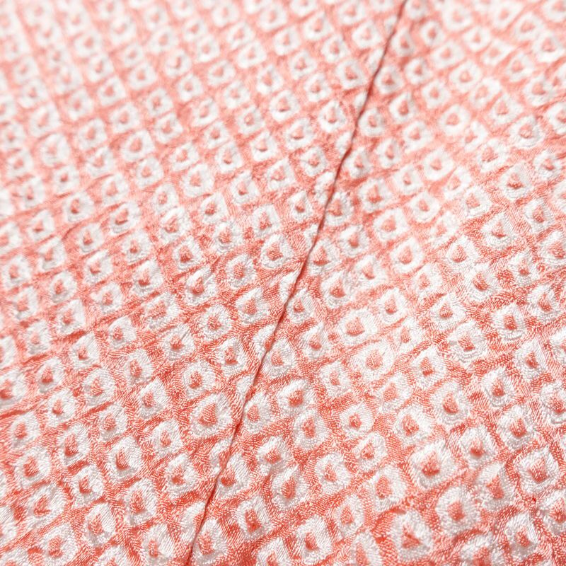 小紋 良品 絞り 総絞り 正絹 古典柄 袷仕立て 身丈172cm 裄丈69cm 着物 ピンク_画像8