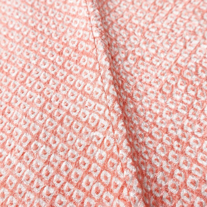 小紋 良品 絞り 総絞り 正絹 古典柄 袷仕立て 身丈172cm 裄丈69cm 着物 ピンク_画像9