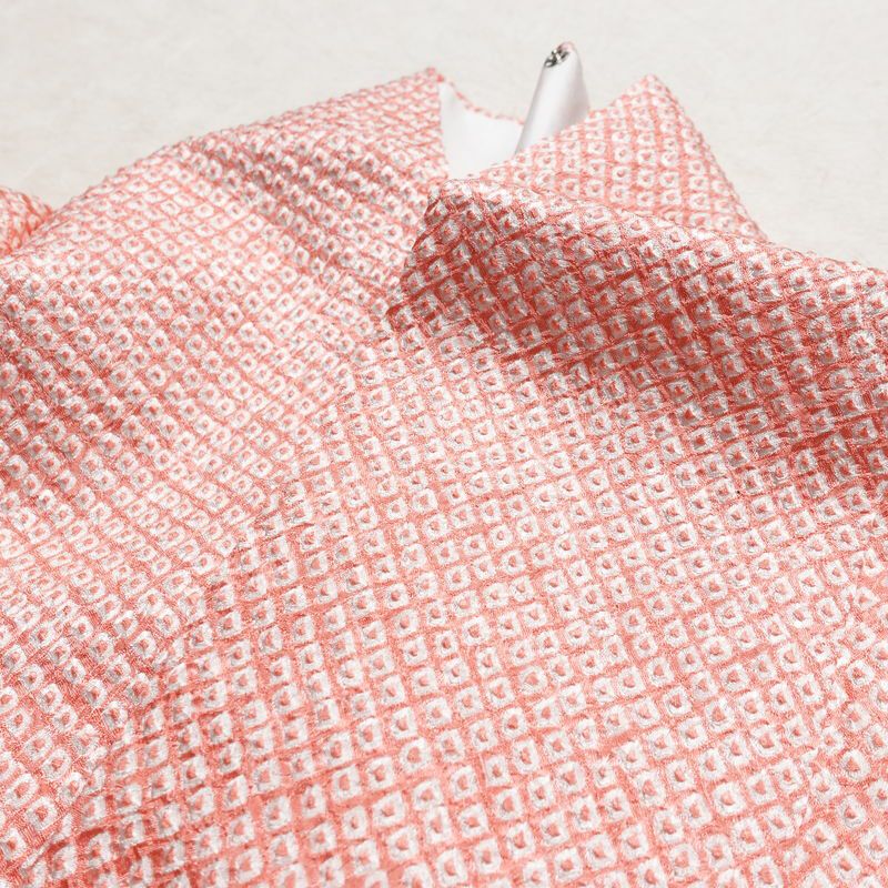 小紋 良品 絞り 総絞り 正絹 古典柄 袷仕立て 身丈172cm 裄丈69cm 着物 ピンク_画像16