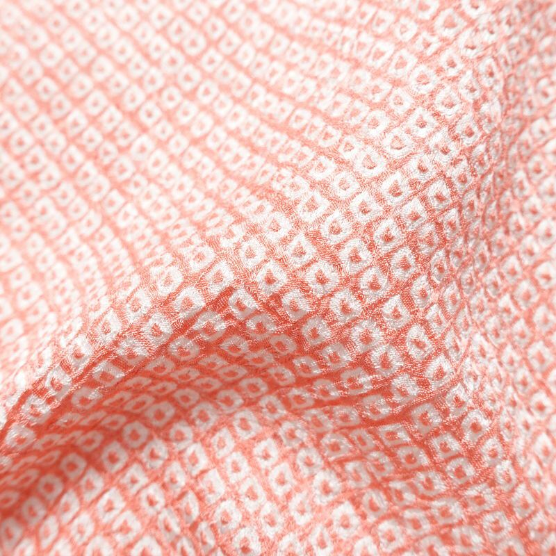 小紋 良品 絞り 総絞り 正絹 古典柄 袷仕立て 身丈172cm 裄丈69cm 着物 ピンク_画像20