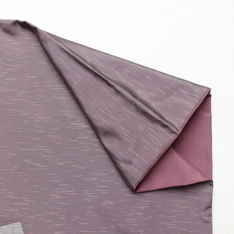 付け下げ 良品 紬地 正絹 古典柄 袷仕立て 身丈157cm 裄丈65cm 箔 フォーマル 着物 紫・藤色_画像14