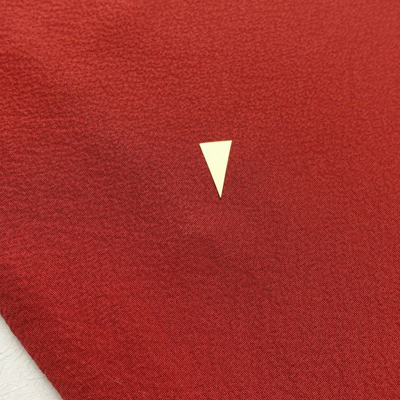 振袖 縮緬 正絹 花柄 袷仕立て 身丈159.5cm 裄丈65.5cm 箔 金彩 フォーマル 二十歳 着物 赤・朱_画像15