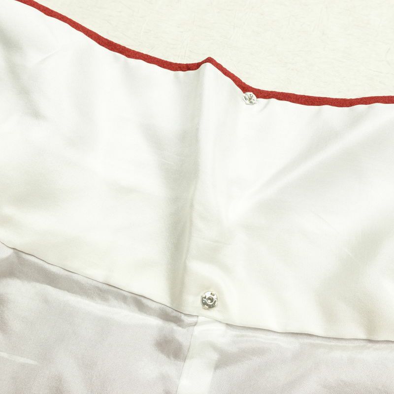 振袖 縮緬 正絹 花柄 袷仕立て 身丈159.5cm 裄丈65.5cm 箔 金彩 フォーマル 二十歳 着物 赤・朱_画像20