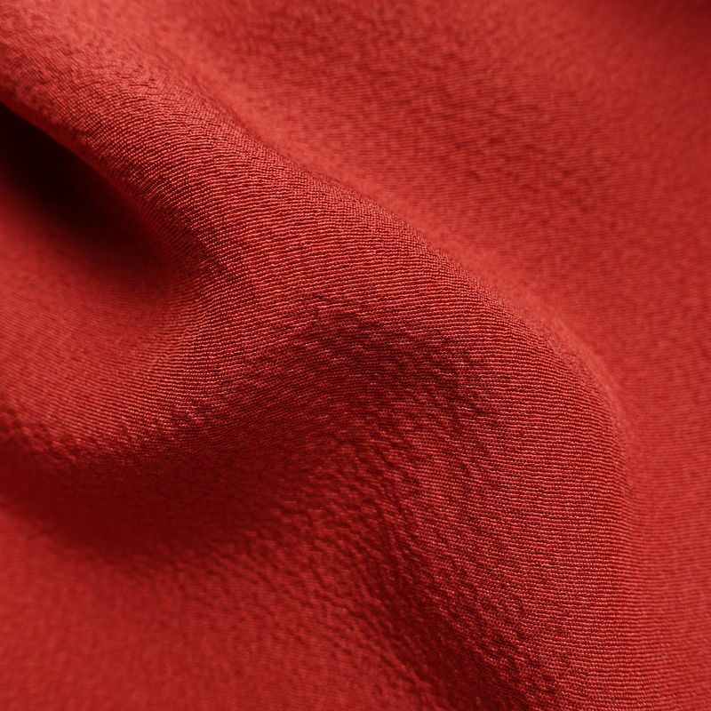 振袖 縮緬 正絹 花柄 袷仕立て 身丈159.5cm 裄丈65.5cm 箔 金彩 フォーマル 二十歳 着物 赤・朱_画像21