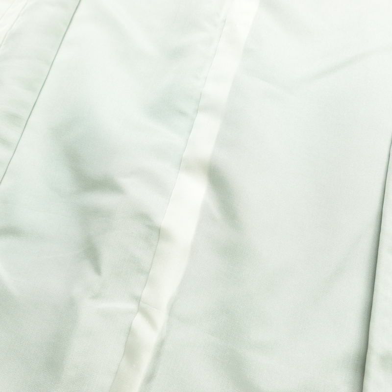 付け下げ 美品 スワトウ刺繍 正絹 幾何学柄・抽象柄 袷仕立て 身丈158.5cm 裄丈65cm 刺繍 一部しつけ糸付き フォーマル 着物 緑・うぐいす色_画像19