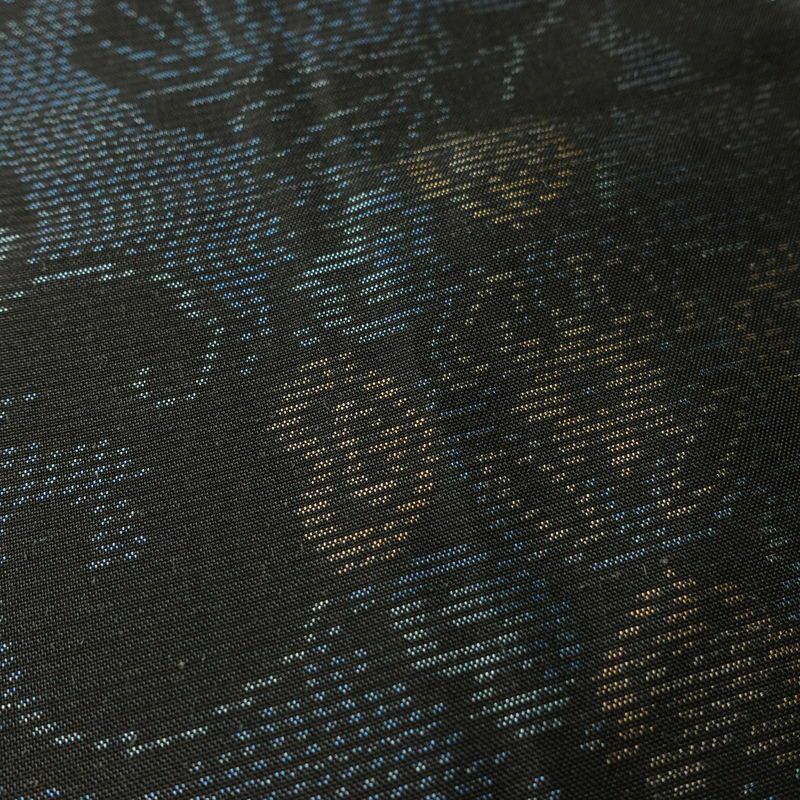 大島紬 良品 証紙なし しつけ糸付き 正絹 木の葉・植物柄 袷仕立て 身丈159cm 裄丈63.5cm 着物 青・紺_画像7