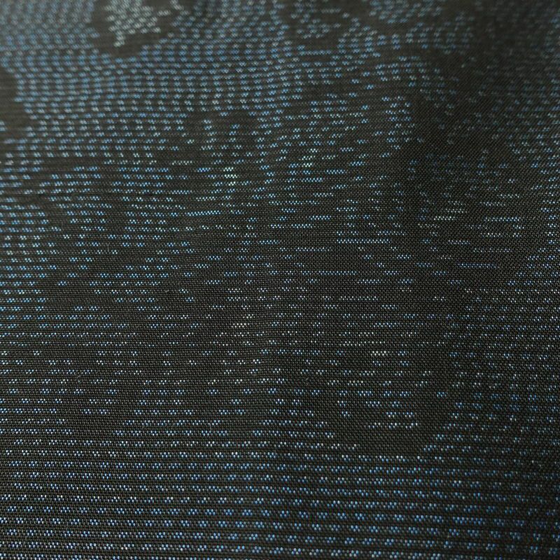 大島紬 良品 証紙なし しつけ糸付き 正絹 木の葉・植物柄 袷仕立て 身丈159cm 裄丈63.5cm 着物 青・紺_画像8