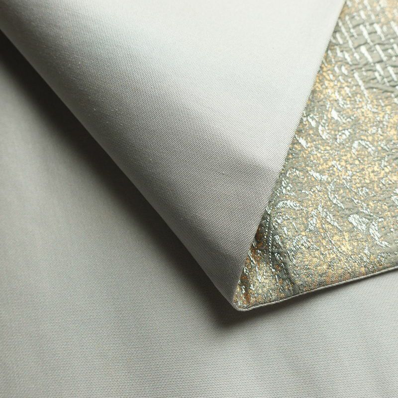 袋帯 ふくれ織 六通柄 フォーマル用 正絹 木の葉・植物柄 箔 帯 青・紺_画像10