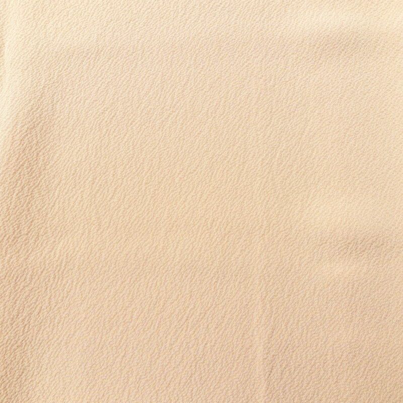 色無地 良品 茶渋染 落款入り 縮緬 一つ紋付き 正絹 無地 袷仕立て 身丈157cm 裄丈64cm フォーマル 着物 ベージュ_画像6