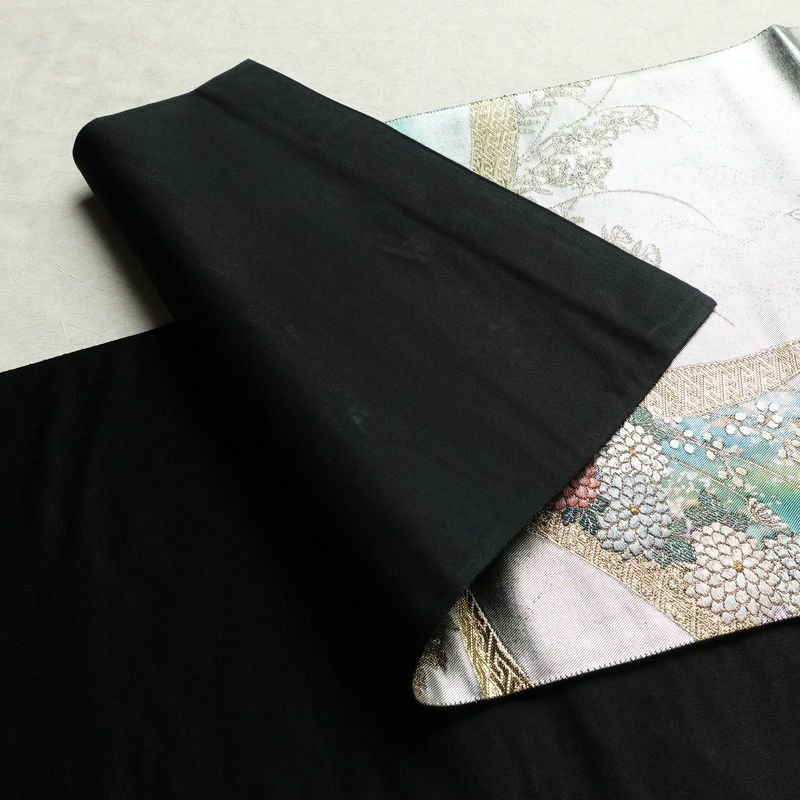 袋帯 六通柄 フォーマル用 正絹 花柄 箔 金糸 帯 金・銀_画像9