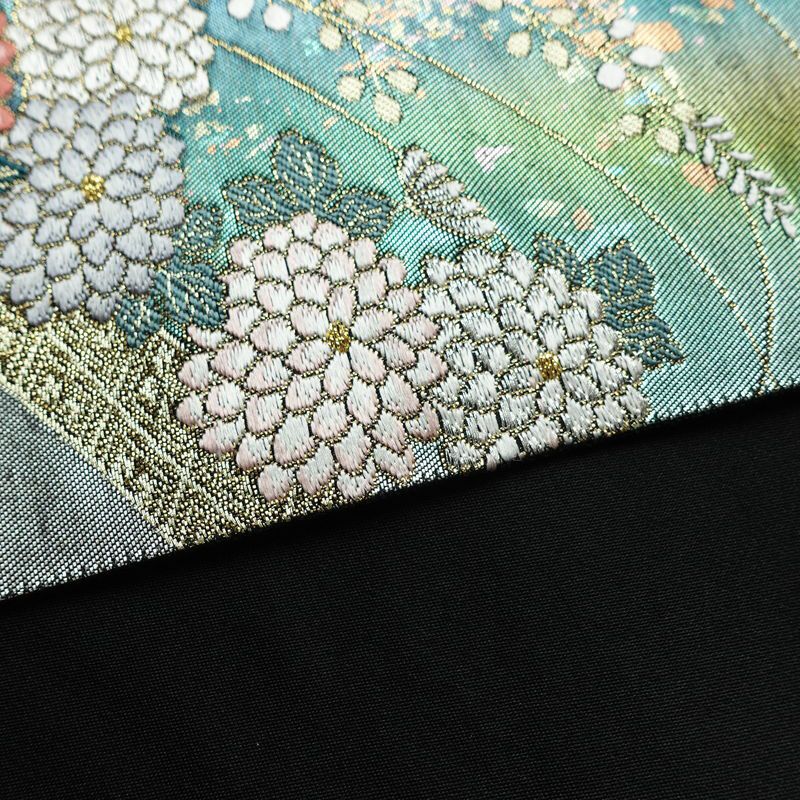 袋帯 六通柄 フォーマル用 正絹 花柄 箔 金糸 帯 金・銀_画像12