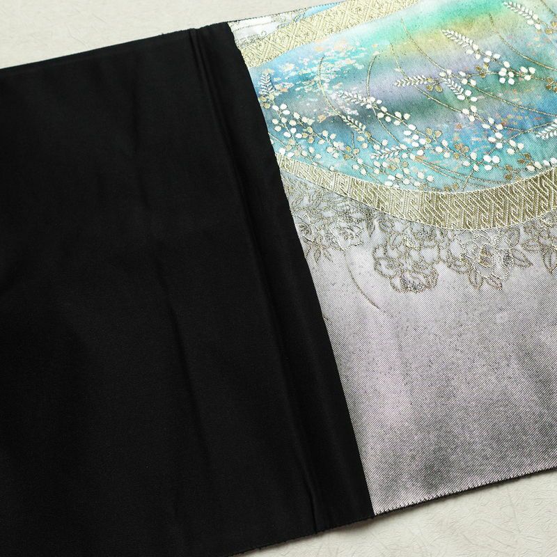 袋帯 六通柄 フォーマル用 正絹 花柄 箔 金糸 帯 金・銀_画像16