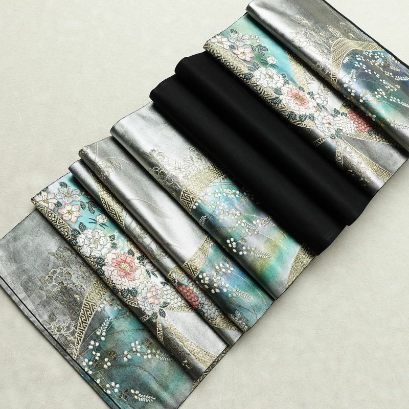 袋帯 六通柄 フォーマル用 正絹 花柄 箔 金糸 帯 金・銀_画像18