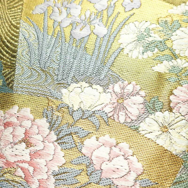 袋帯 六通柄 フォーマル用 正絹 古典柄 箔 帯 黒_画像4